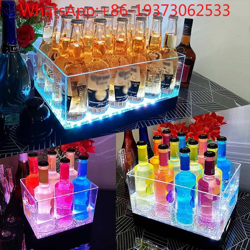 Wine Beer Champagne - Kare Işıklı Buz Kovası Bar Şarap