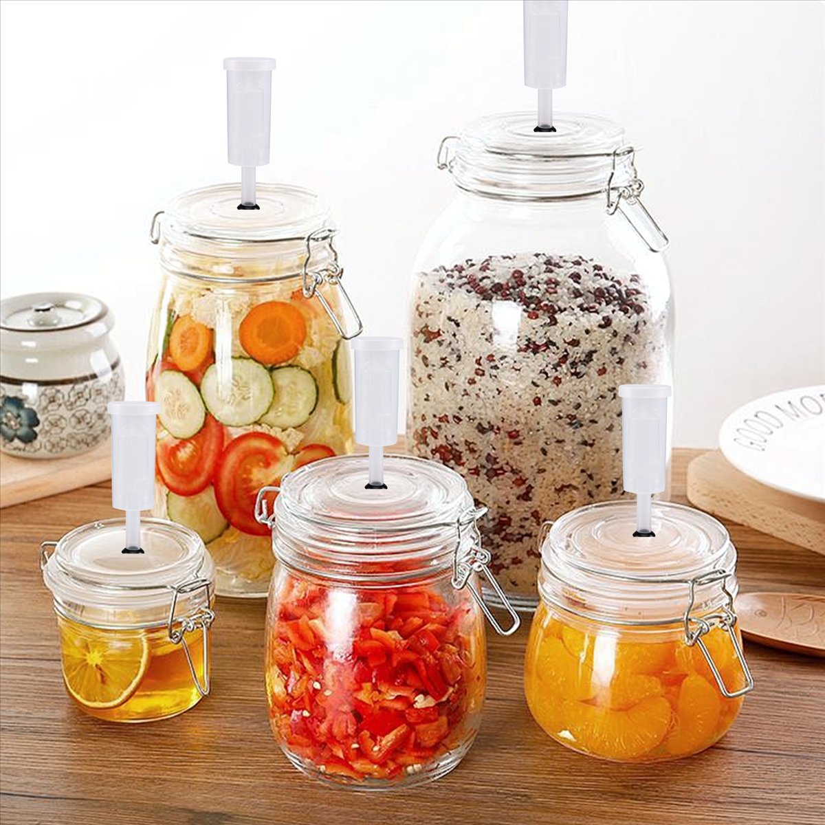 Beer Wine Kit - ABFS Fermantasyon Kapakları Seti, Siyah Grommet'li
