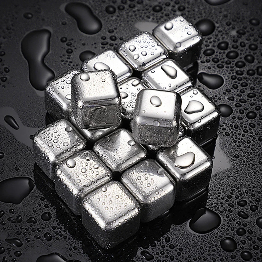 Whiskey Stone Set - Paslanmaz Çelik Buz Bloğu Yeniden Kullanılabilir