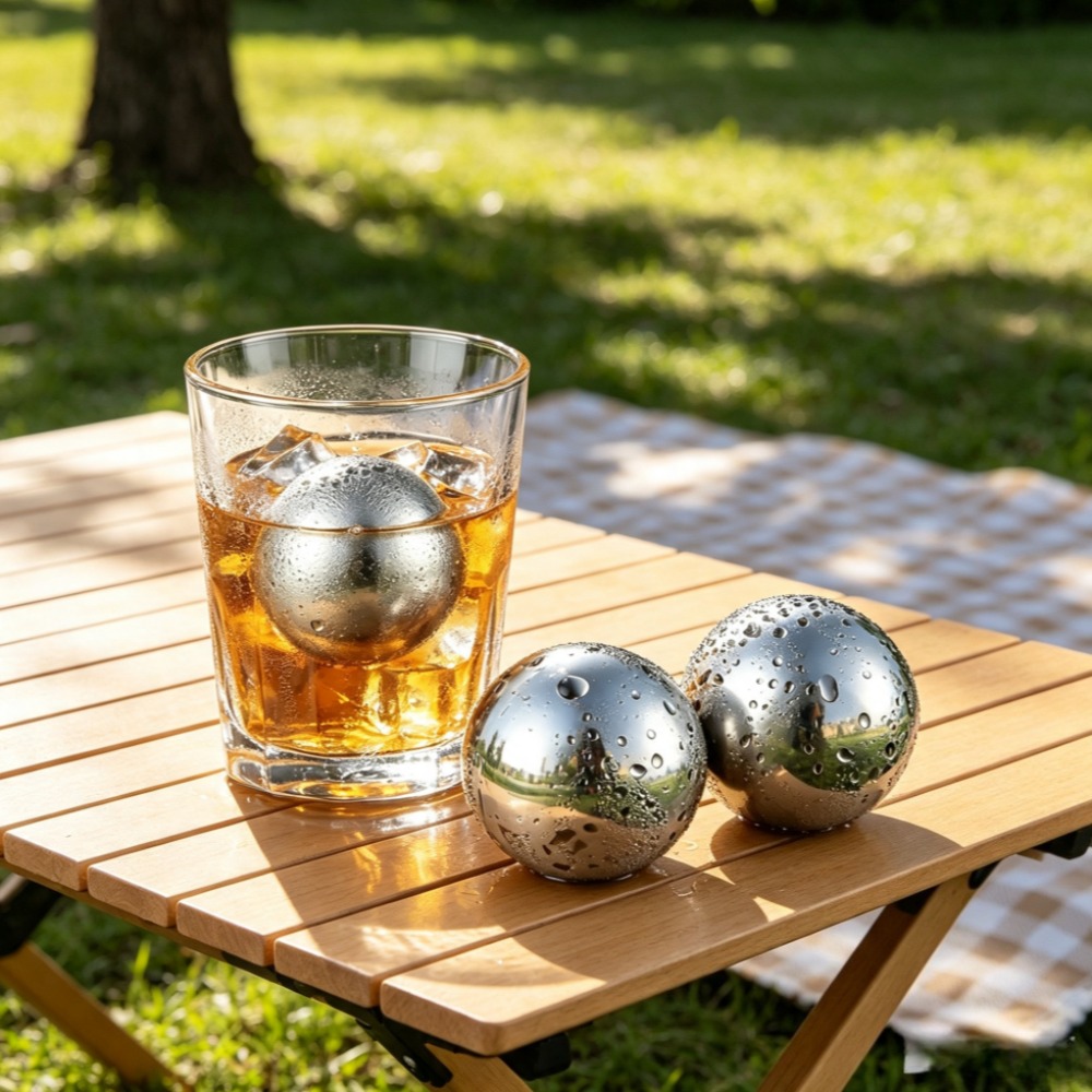 Whiskey Stone Set - Yeniden Kullanılabilir Buz Küpleri ve Metal