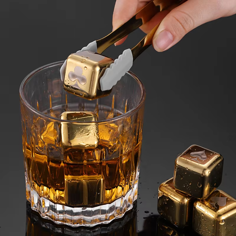 Altın ve Gümüş Metal Soğutma K - Whiskey Stone Set incelemesi ve fiyatı